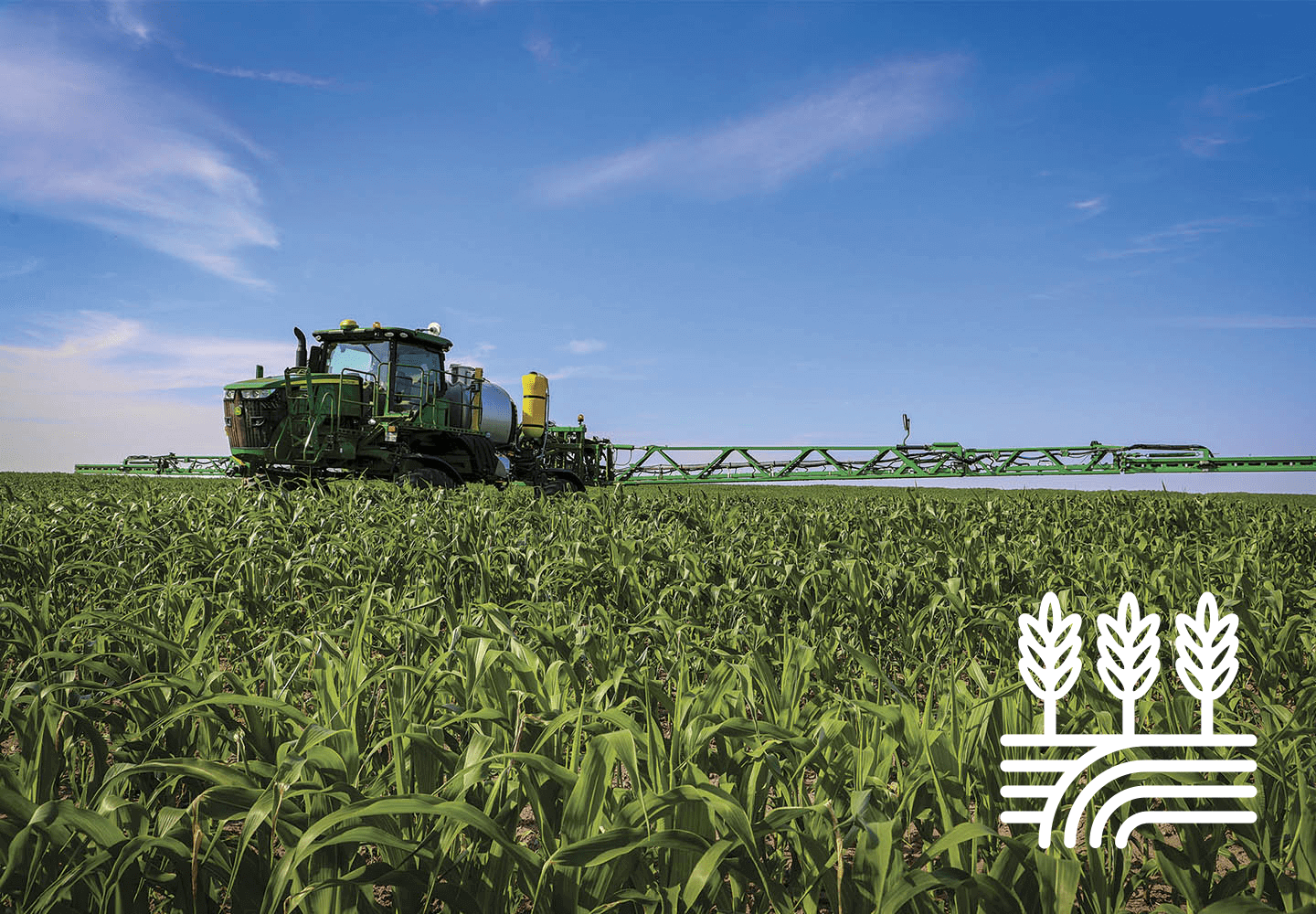 Tractor spreading Fertilizer